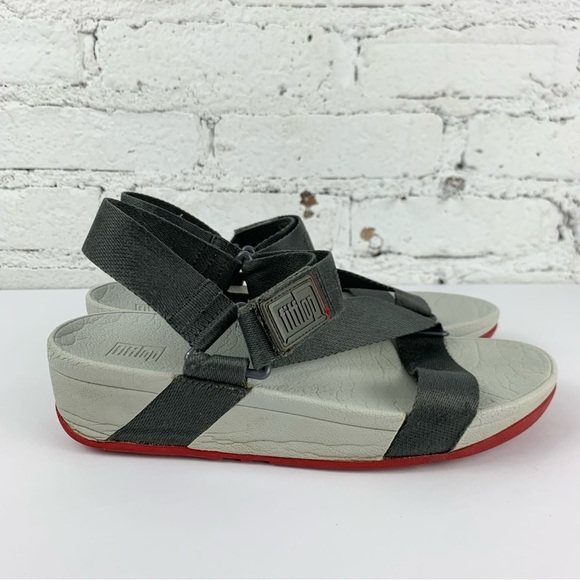 Fitflop Grey Surfa Cross Ankle Heel Strap Sandals 7 - Picture 8 of 13